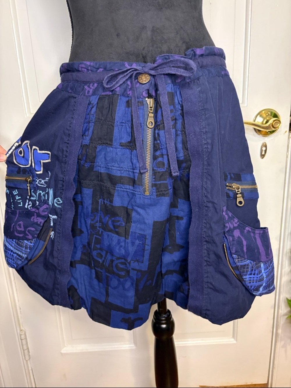 Desigual Navy Blue Graphic Mini Skirt
